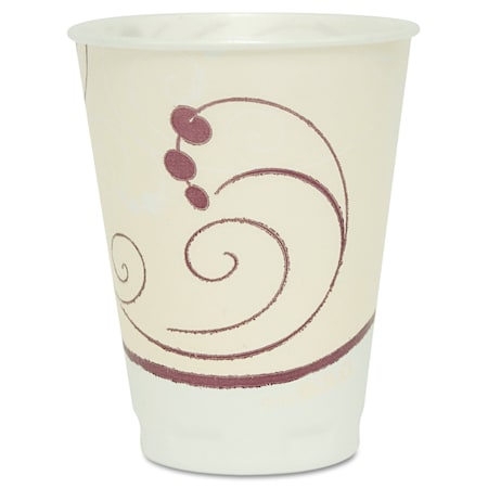 Dart Trophy Plus Dual Temperature Insulated Cups in Symphony Design, 12 oz, Foam, Beige, PK100 X12-J8002